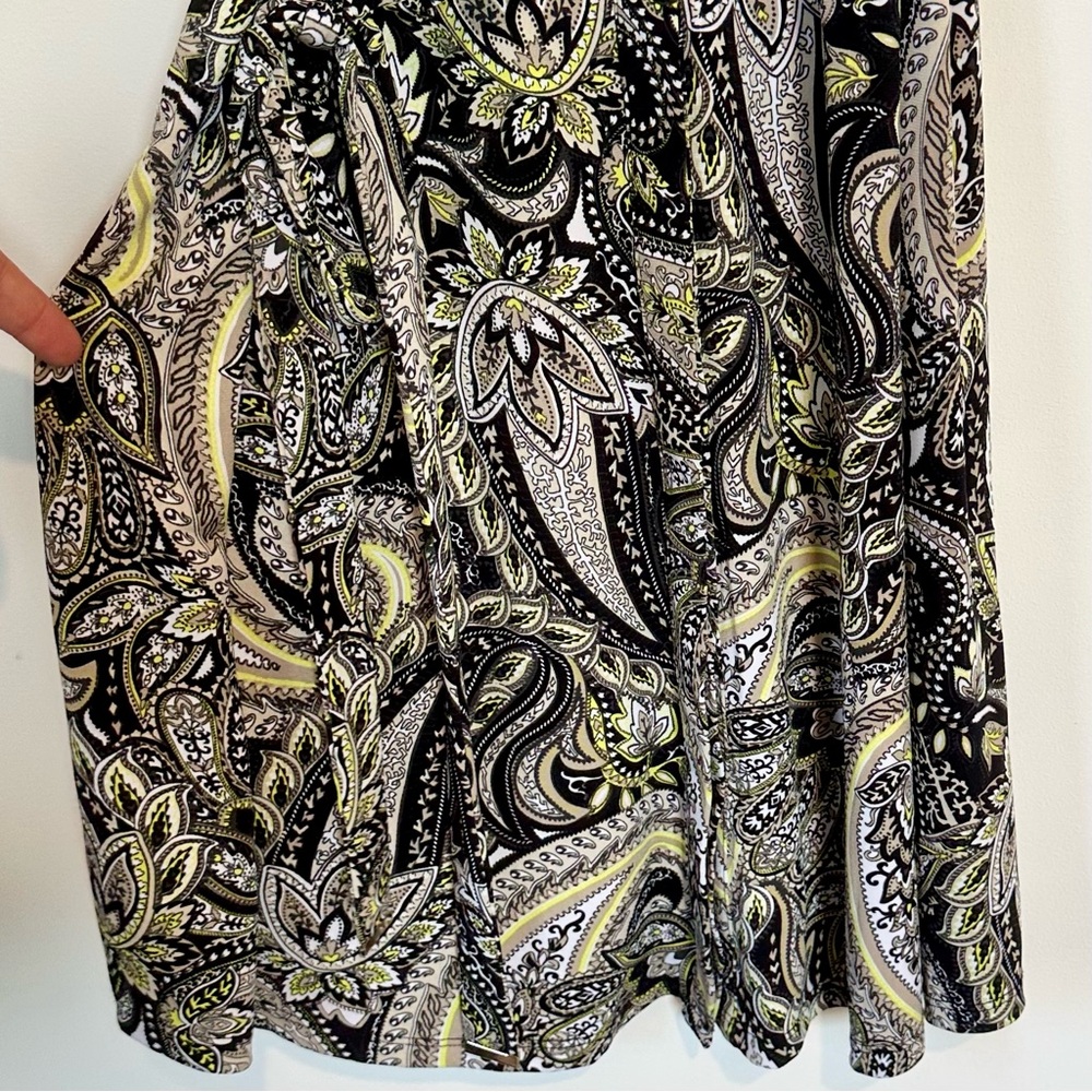 NWT Dana Buchman Black and Yellow Paisley Mini Dress - Size: Extra Large - Picture 7 of 9